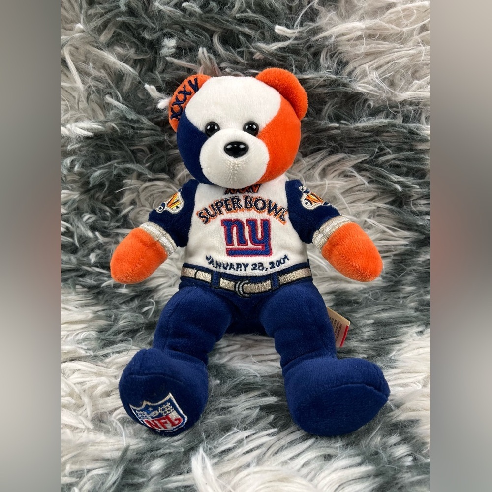 Super Bowl 35 Plush Bean Bear Ravens vs Giants XXXV 2001